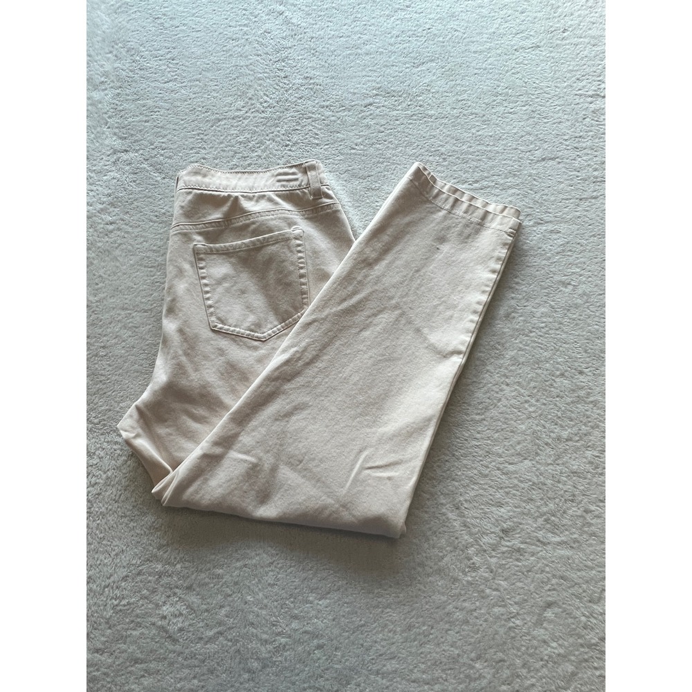 Chicos So Slimming Juliet Ankle Pants Beige Cream Straight Leg Size 2 Large